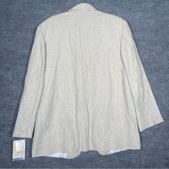 Character Womens 16 Beige 100% Pure Linen Blazer Business Spring Minimalist - Picture 8 of 11